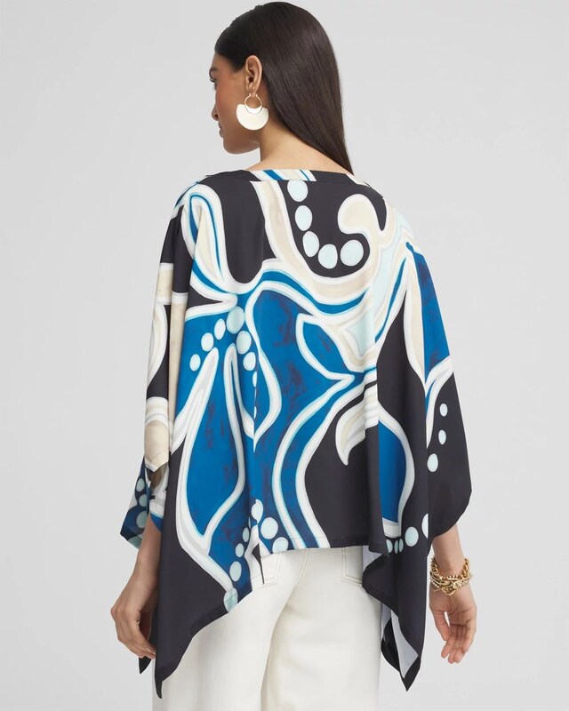 Abstract Floral Poncho - image 3